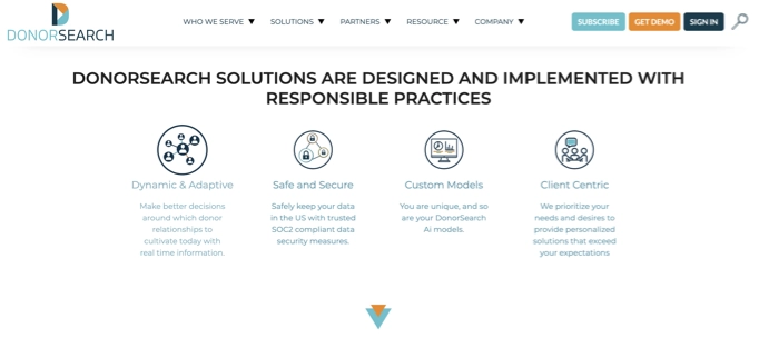 Donorsearch event management logo or screenshot nonprofit tools and software